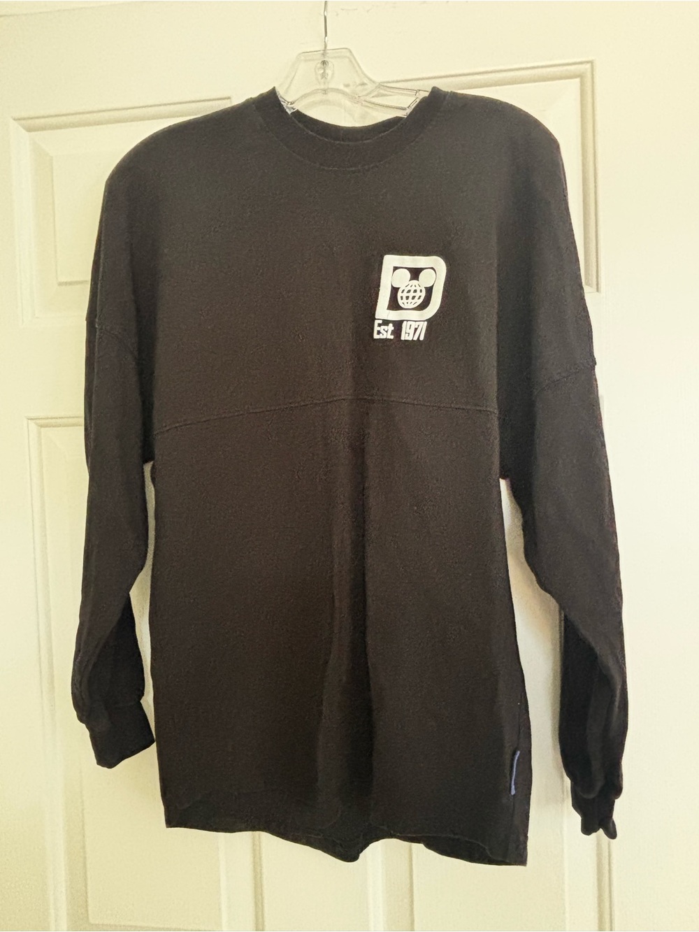 Walt Disney World Spirit Jersey Long Sleeve Black T-Shirt Size XS